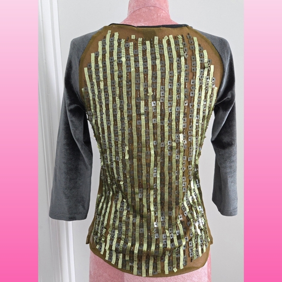Rare Vintage Custo Barcelona Boho Silk Cotton Wool Sequin Volcano Top Size M - Picture 2 of 8